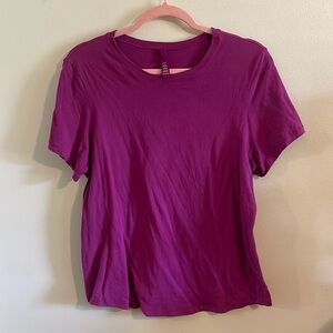 SKIMS Cotton Jersey Magenta T Shirt
